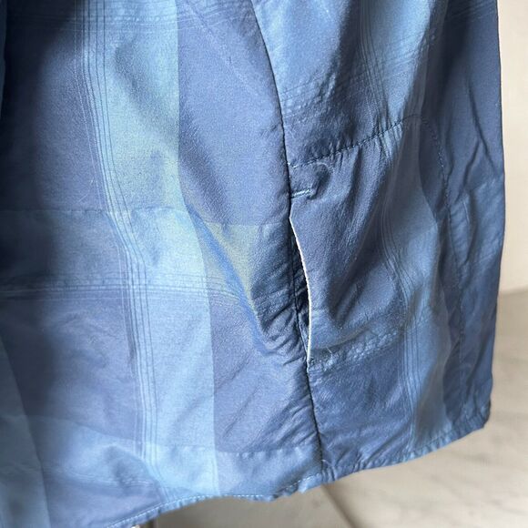 Eddie Bauer Travex Blue Plaid Button Front Roll Tab Long Sleeve Shirt-Women's XS - Picture 5 of 11